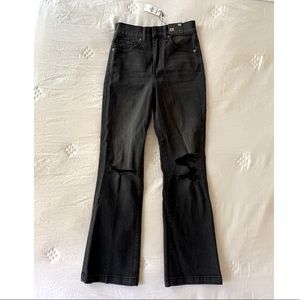 Express Distressed High Waisted Boot Cut Jeans